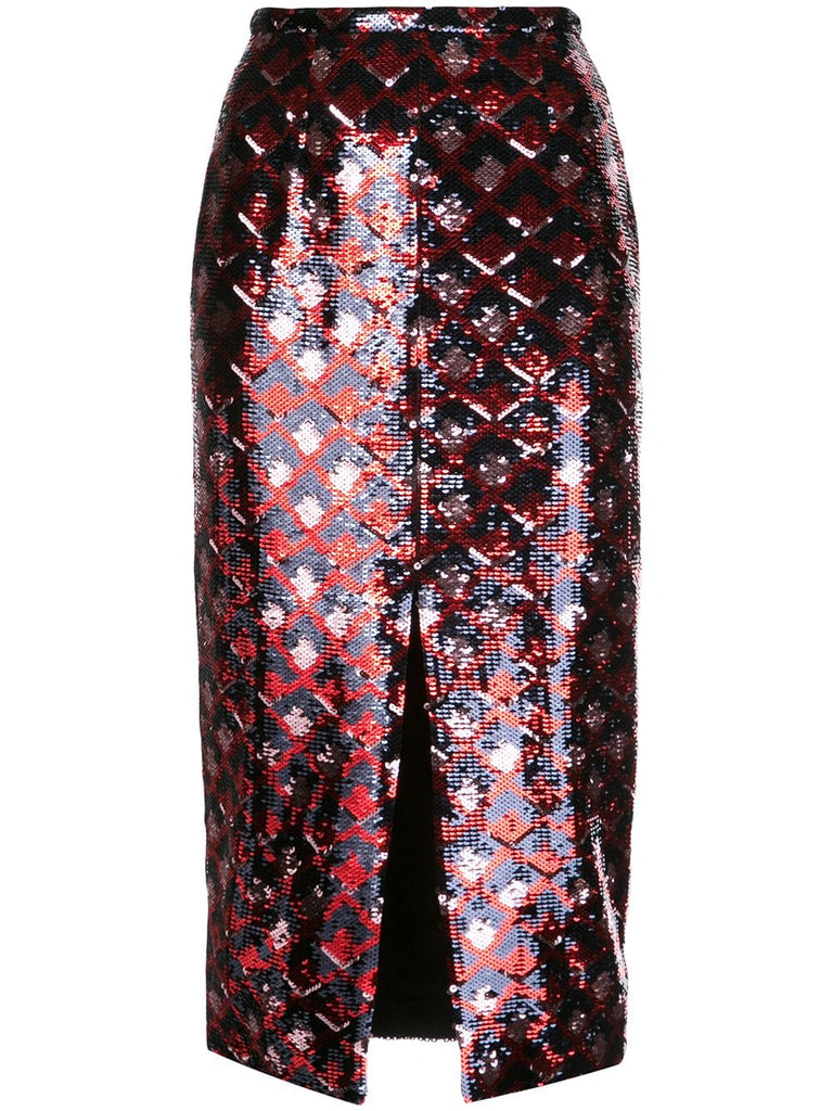 sequin midi skirt