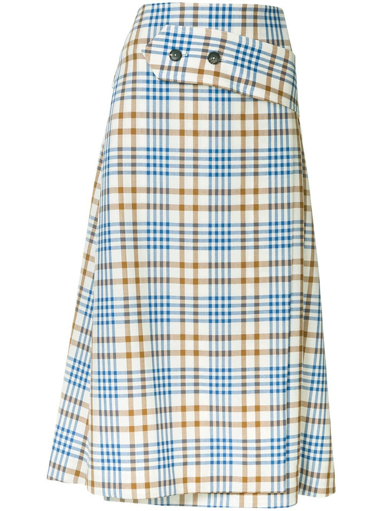 A-line checked skirt