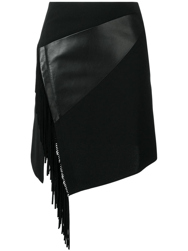 side fringe fitted skirt