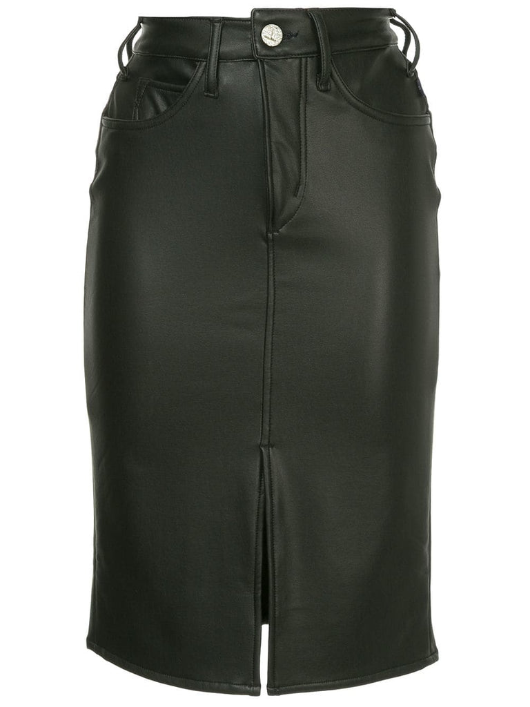 high-rise pencil skirt