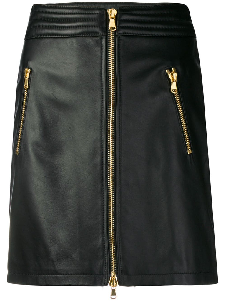 off-centre zipped skirt