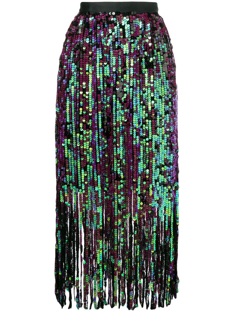 fringe sequin skirt