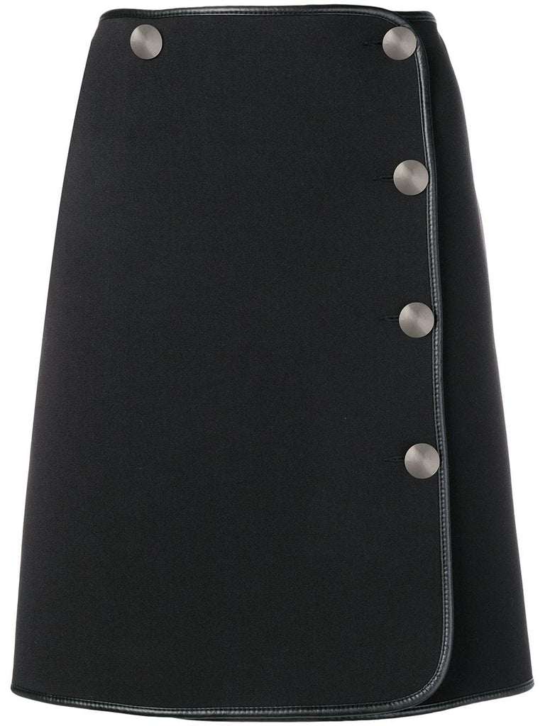 buttoned A-line skirt