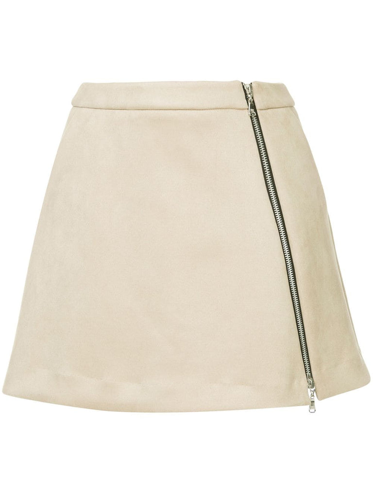 zip front mini skirt