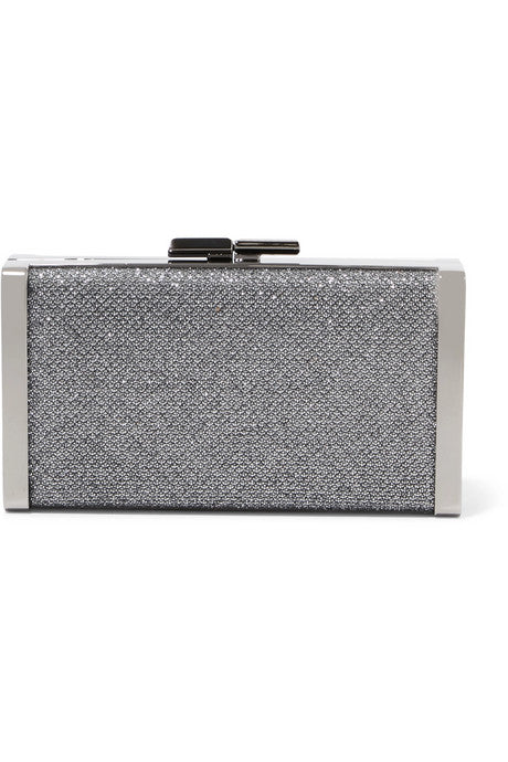 J Box glittered canvas clutch