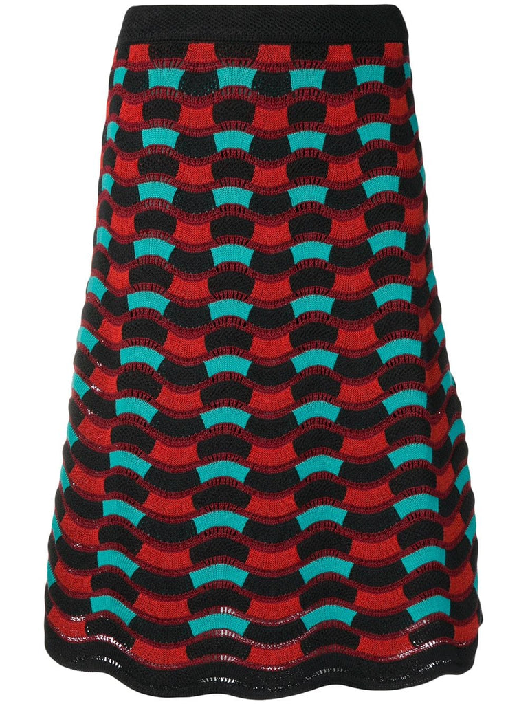 knitted A-line skirt