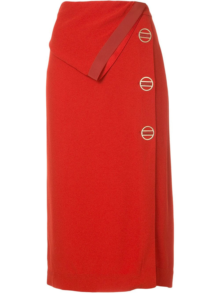 folded midi skirt