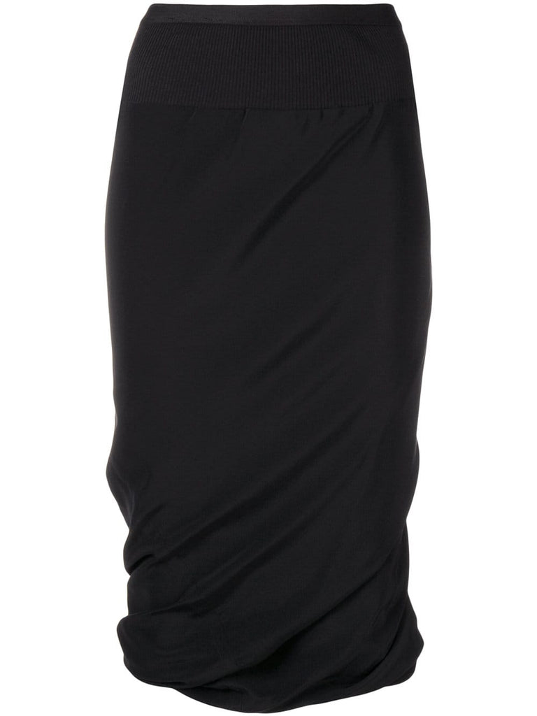 ruched pencil skirt