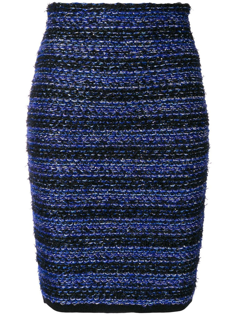 striped tweed pencil skirt