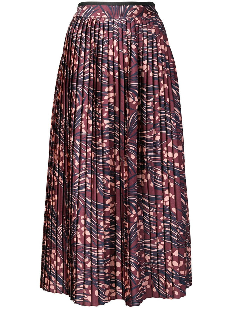 printed pleated skirt