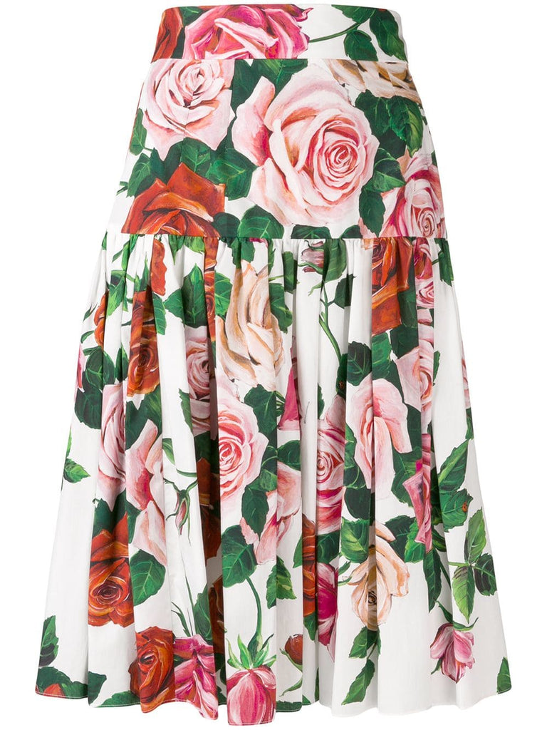 floral print pleated skirt