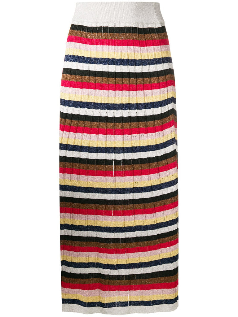 striped midi skirt