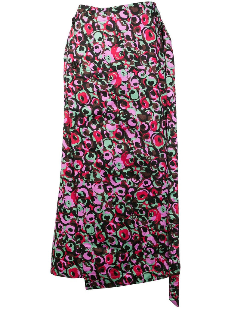 floral print wrap skirt