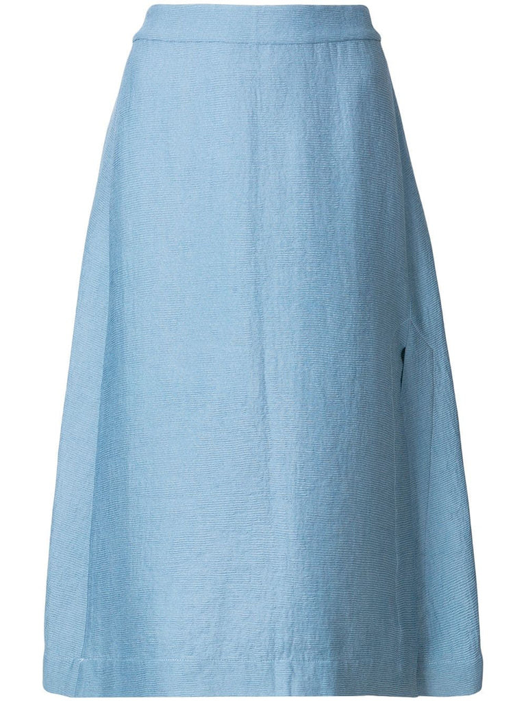 Inch side slit ribbed skirt