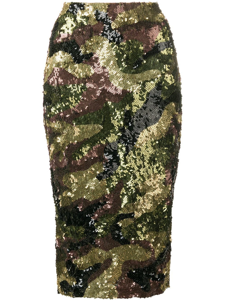 camouflage sequined skirt