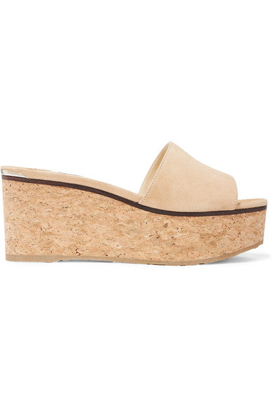 Deedee suede wedge mules