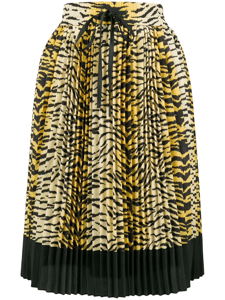 pleated leopard skirt