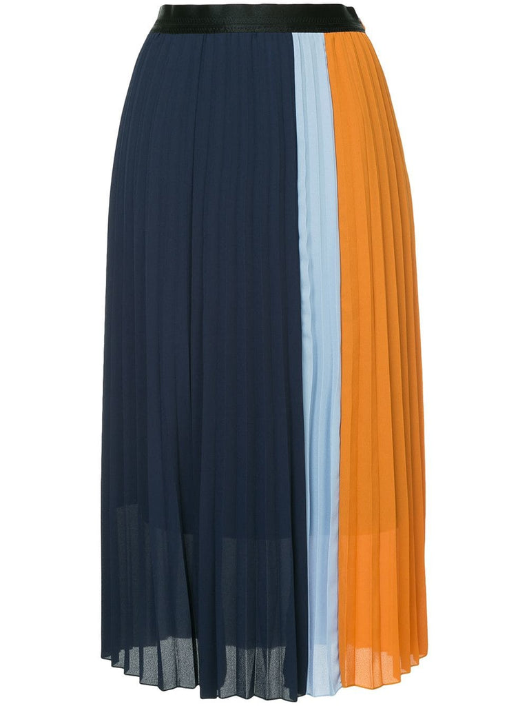 panelled pleated skirt