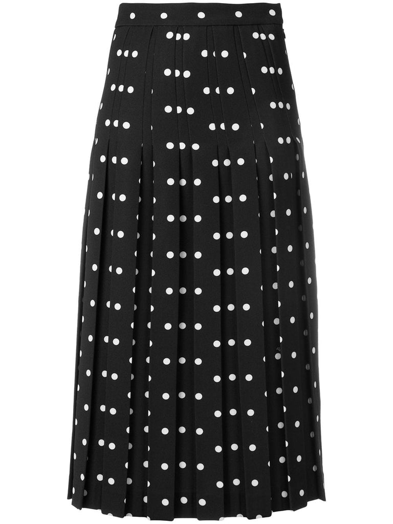 pleated polka dot skirt