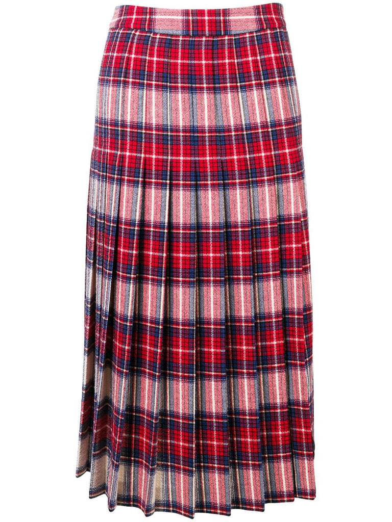 pleated tartan skirt