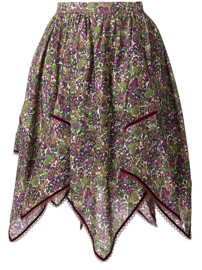 floral print handkerchief skirt