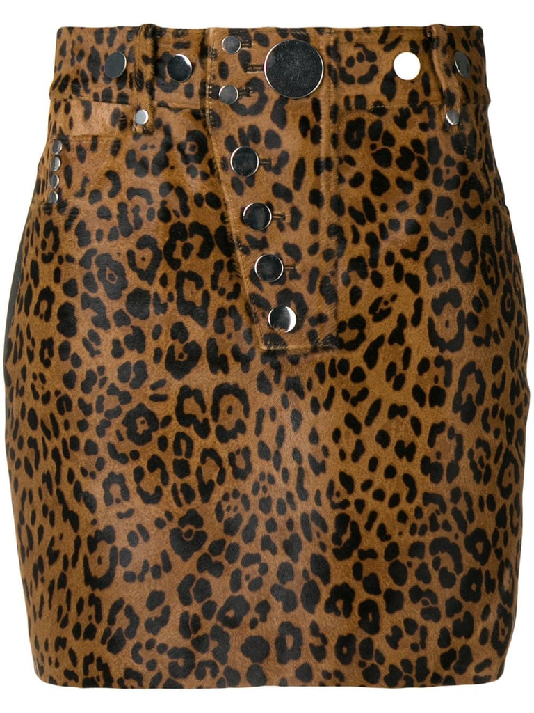 leopard mini skirt