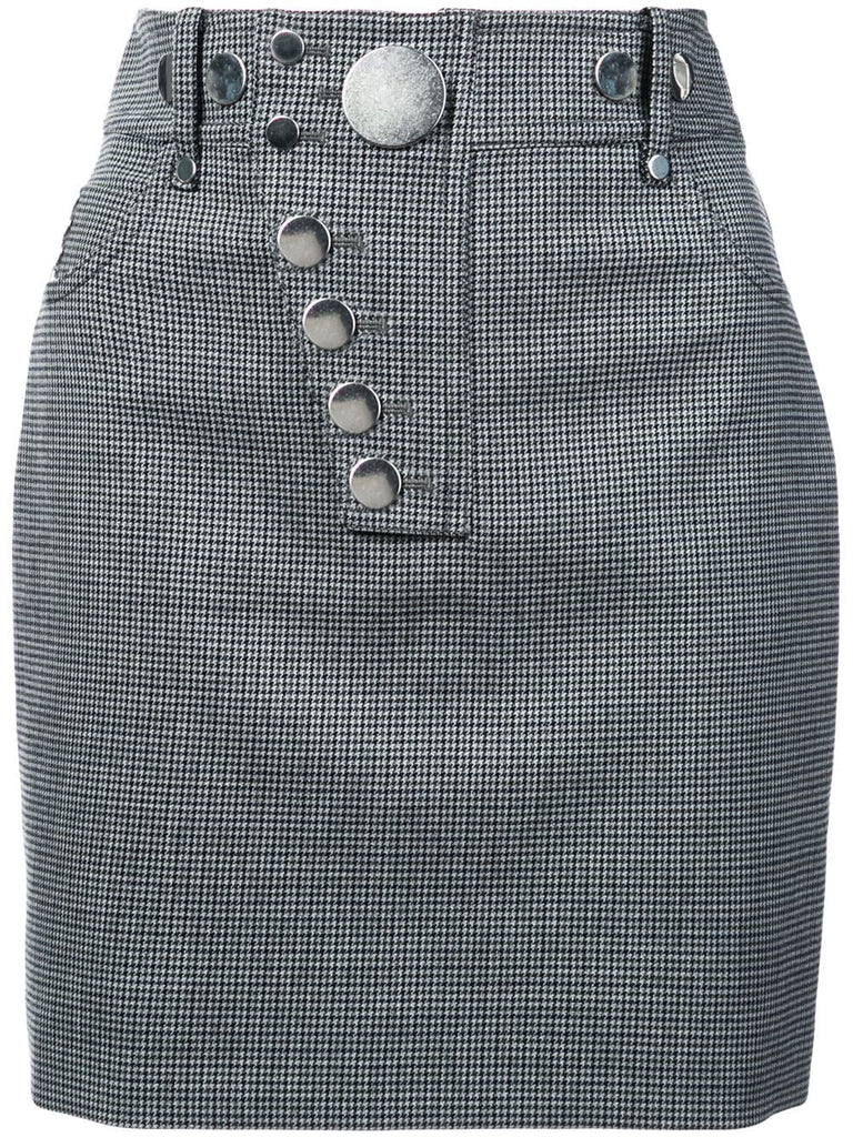 checked fitted mini skirt