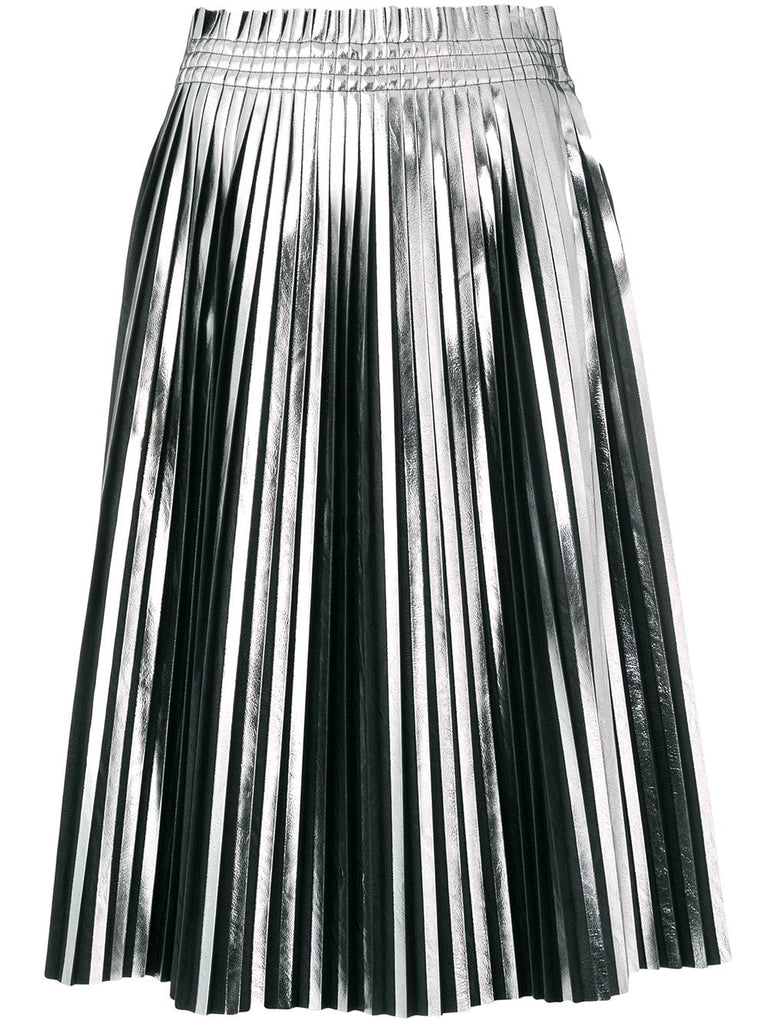 pleated metallic skirt