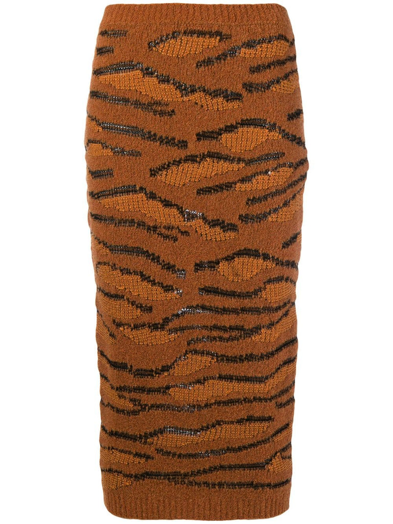 tiger knit pencil skirt