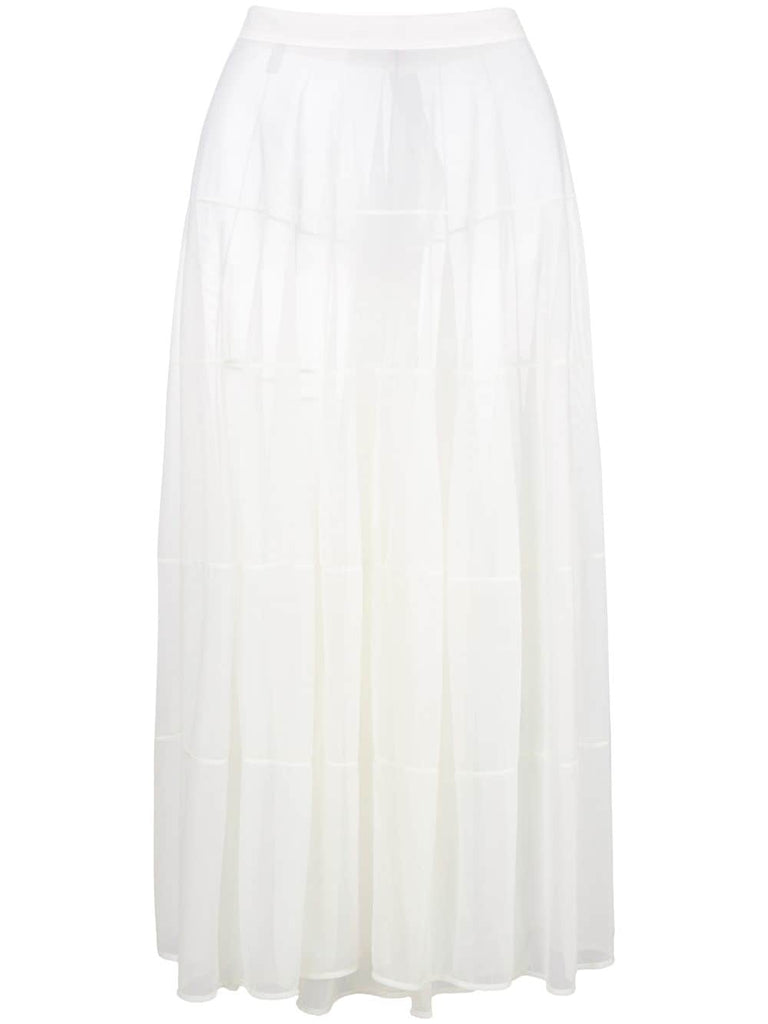 flared sheer maxi skirt