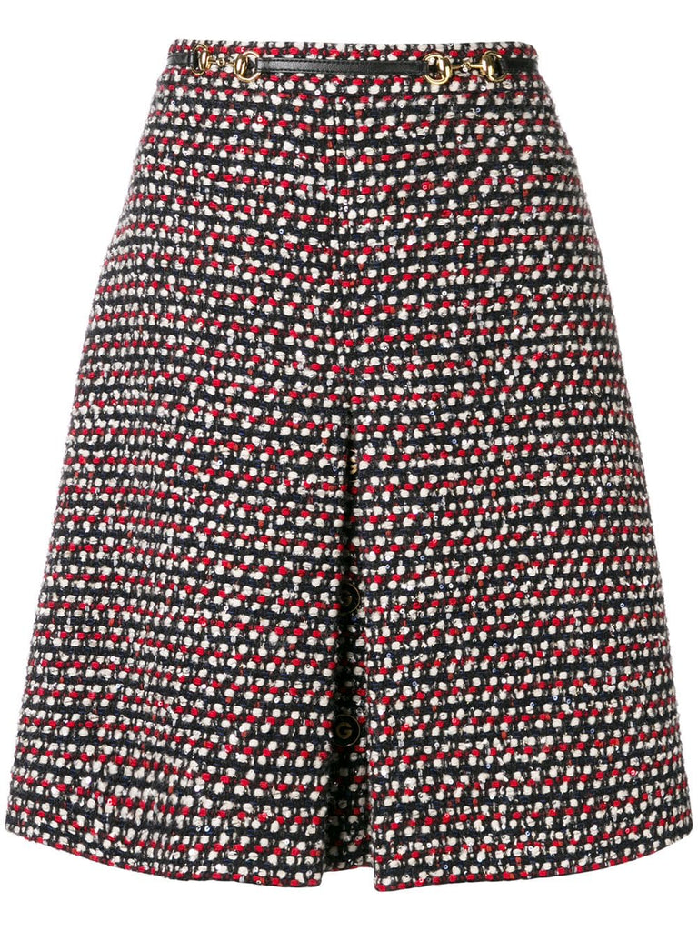 high-waisted A-line skirt