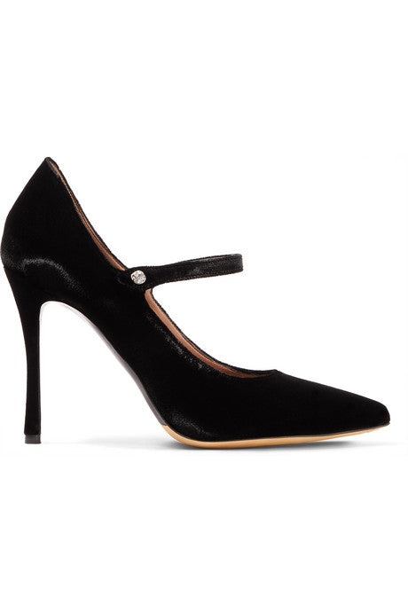 Lula crystal-embellished velvet pumps