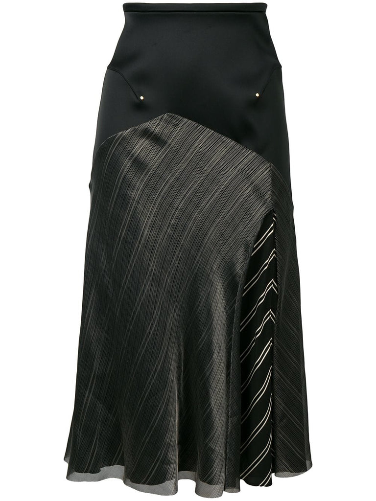 contrast panels midi skirt