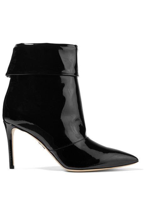 Banner patent-leather ankle boots