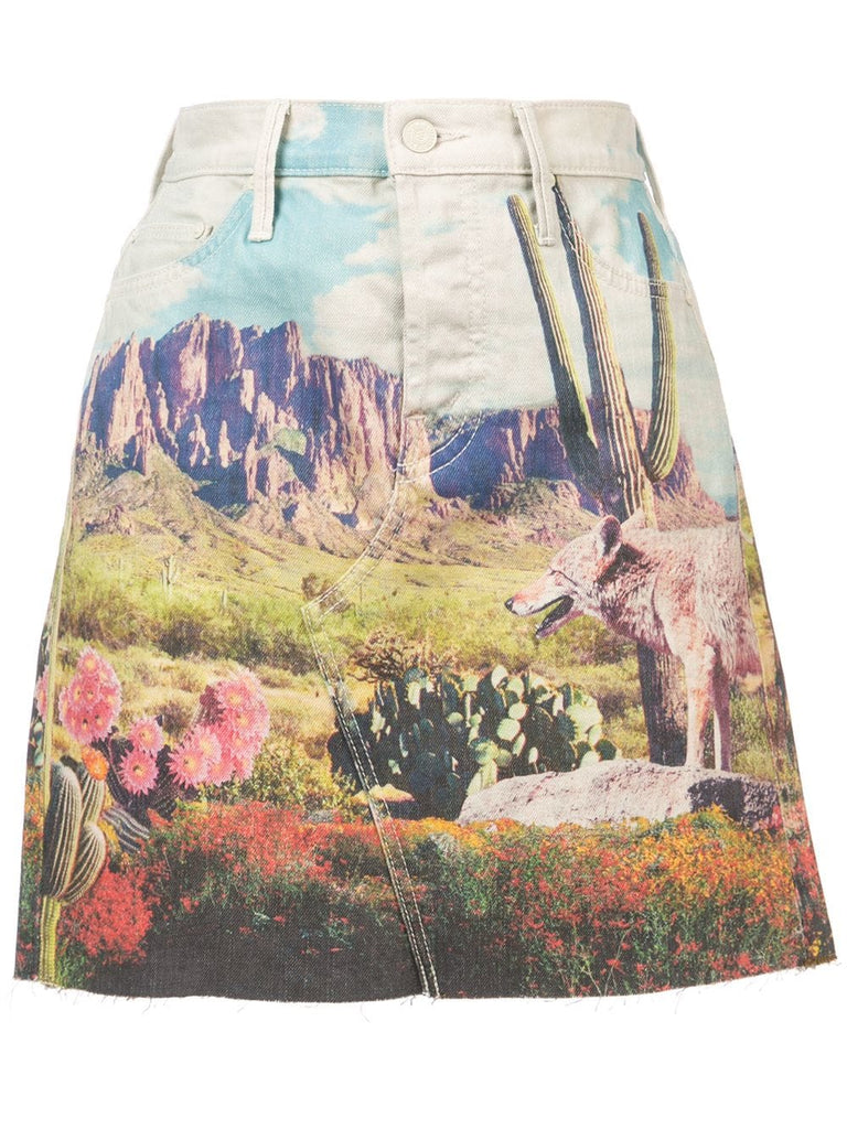 landscape print skirt