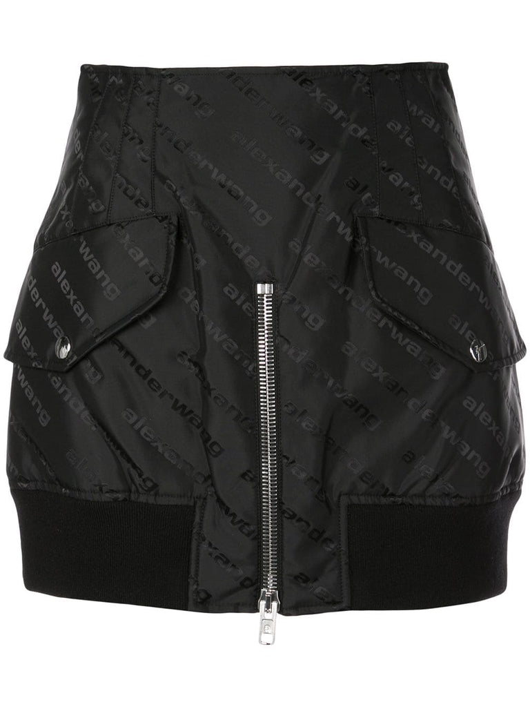 nylon logo mini skirt