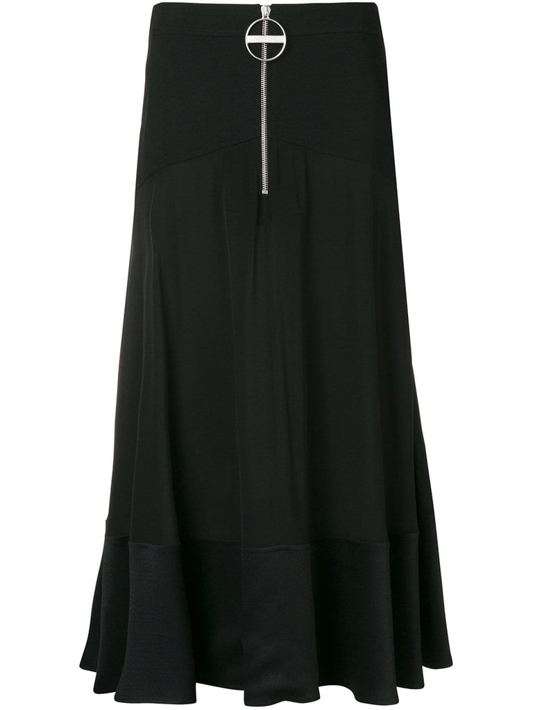 ring zip midi skirt