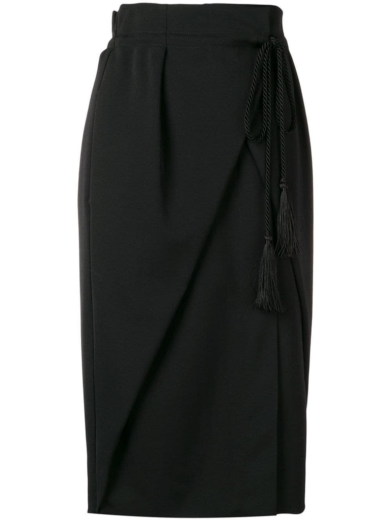 wrap-around high-waisted skirt