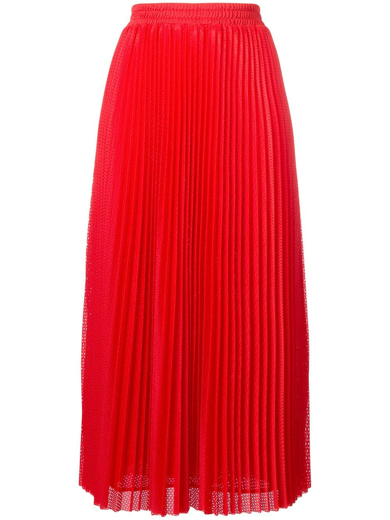 long pleated mesh skirt