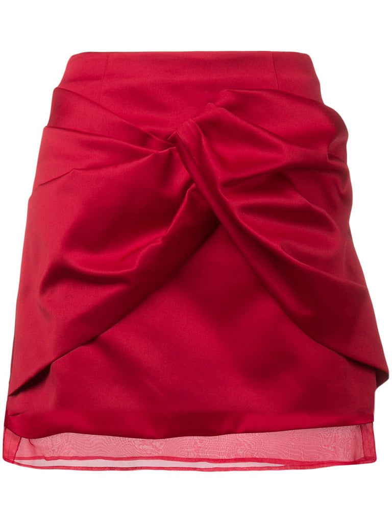 draped front mini skirt