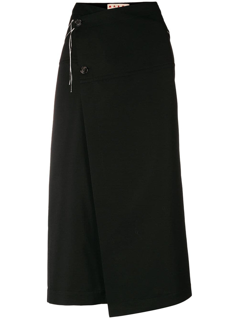 asymmetric wrap-around skirt