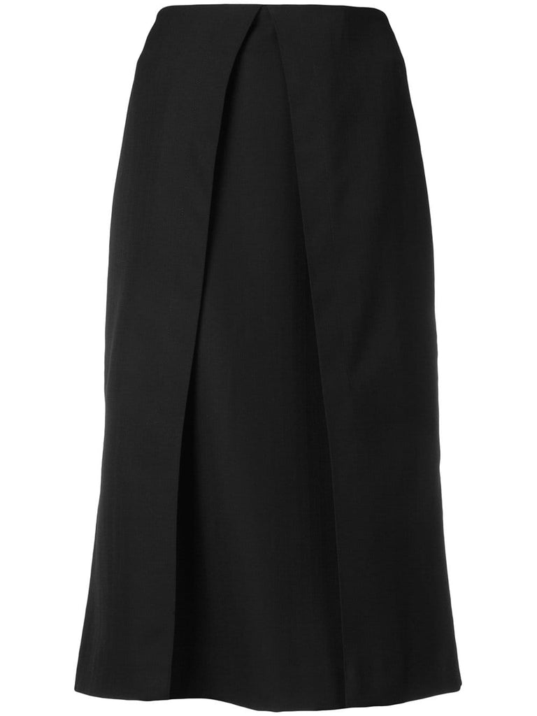 inverted pleat midi skirt