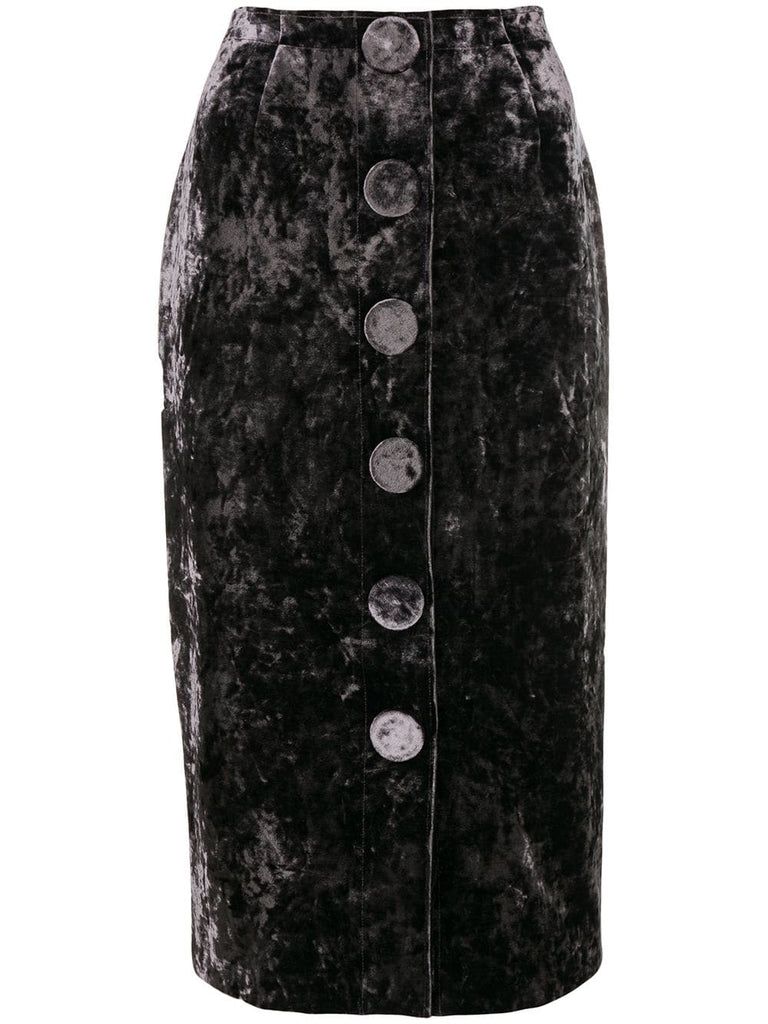 velvet pencil skirt