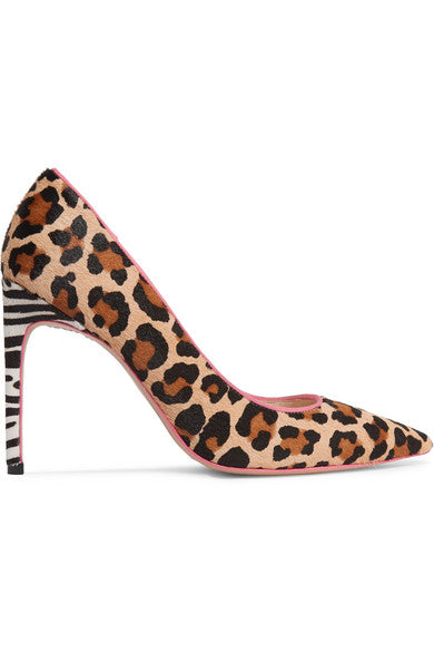 Rio leopard and zebra-print calf hair pumps