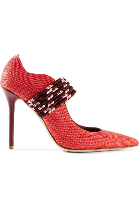 Mannie 100 cord-trimmed raffia pumps