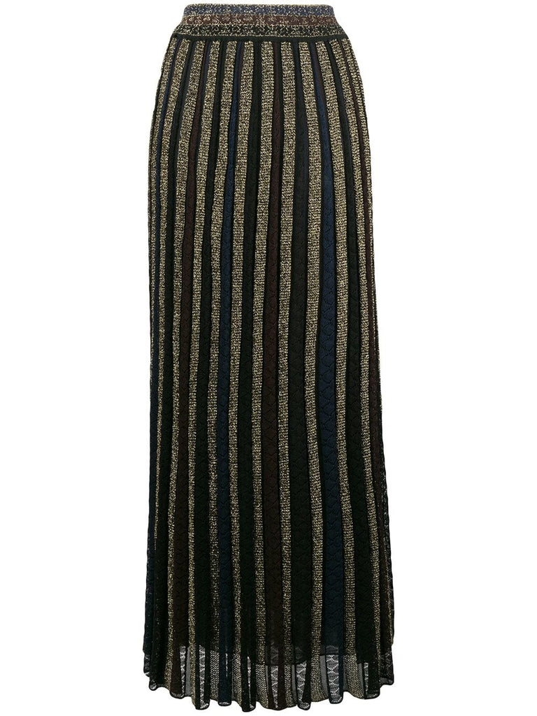 lurex pleated skirt