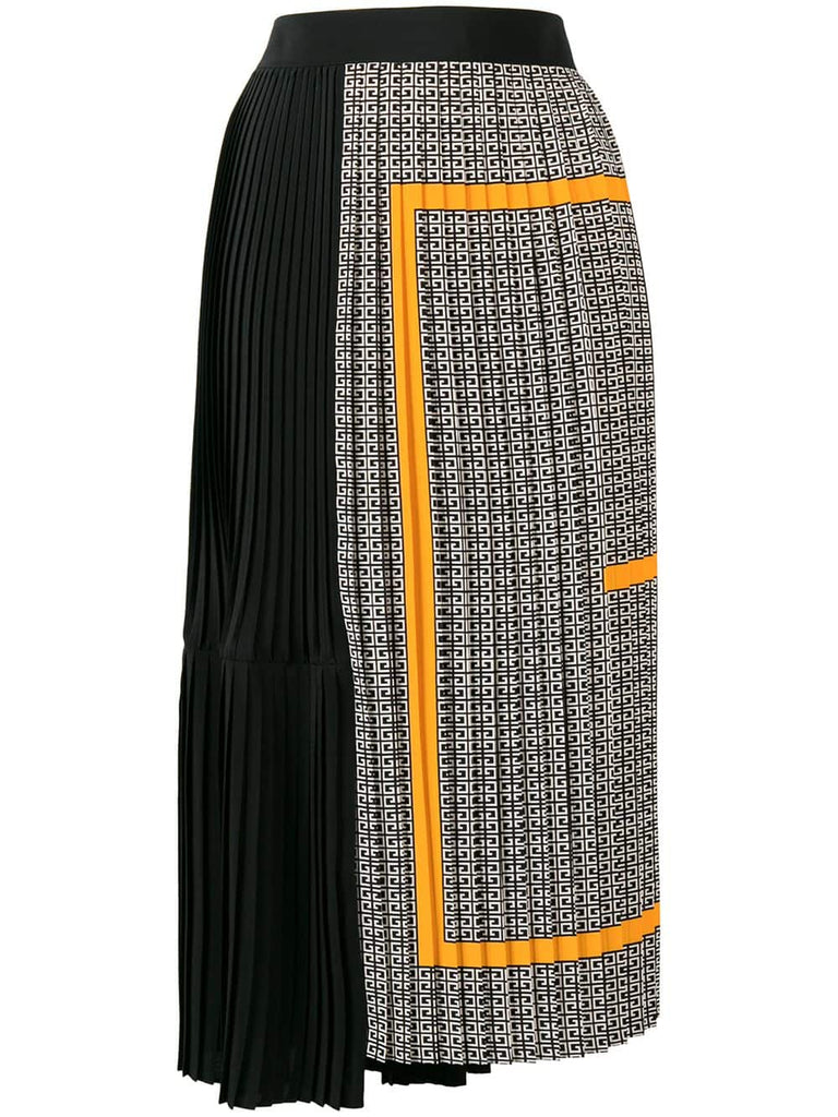 monogram pleated skirt