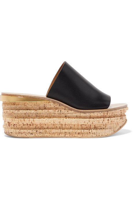 Camille leather wedge sandals