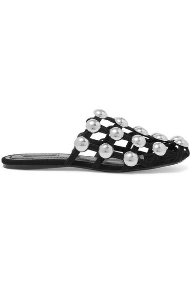 Amelia studded suede slippers