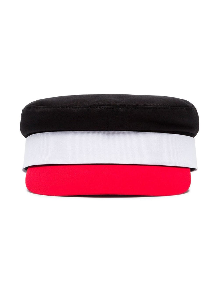 black, white and red Baker Boy Cotton Cap